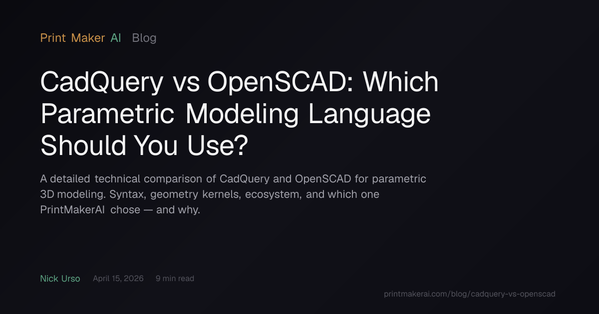 CadQuery vs OpenSCAD: Which Parametric Modeling Language Should You Use ...